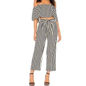 REVOLVE AMUSE SOCIETY Black Stripe Crop Trousers